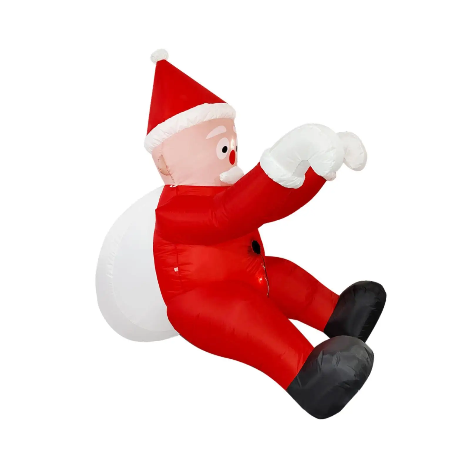 Giant Inflatable Santa Hanging Ornament Red Polyester Outdoor Christmas Decor for Lawn Festive Celebrations