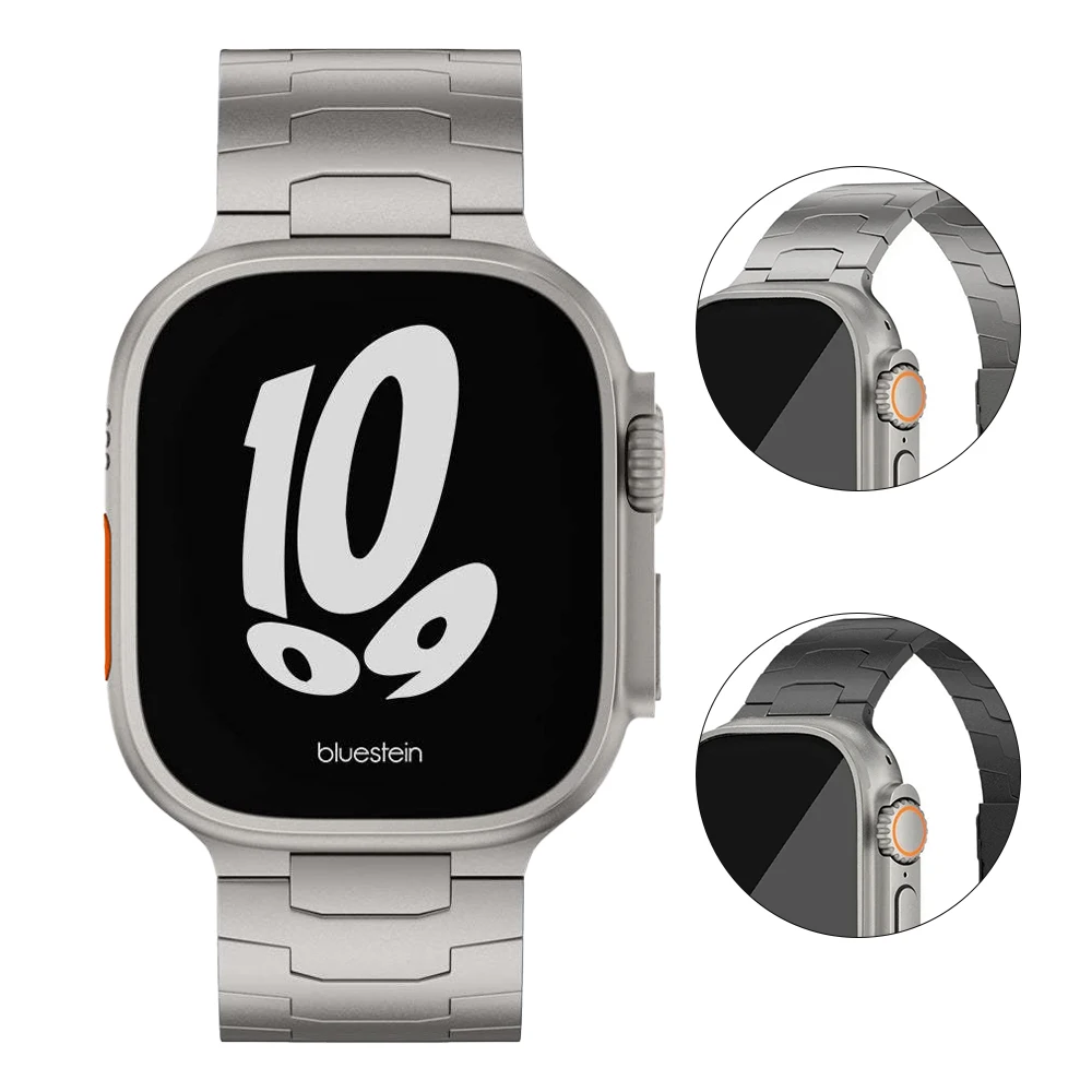 

Luxury Titanium Bracelet For Apple Watch Ultra 2 1 49mm 10 46mm Men Business Strap For iWatch Series 9 8 7 6 5 4 45mm 44mm Band