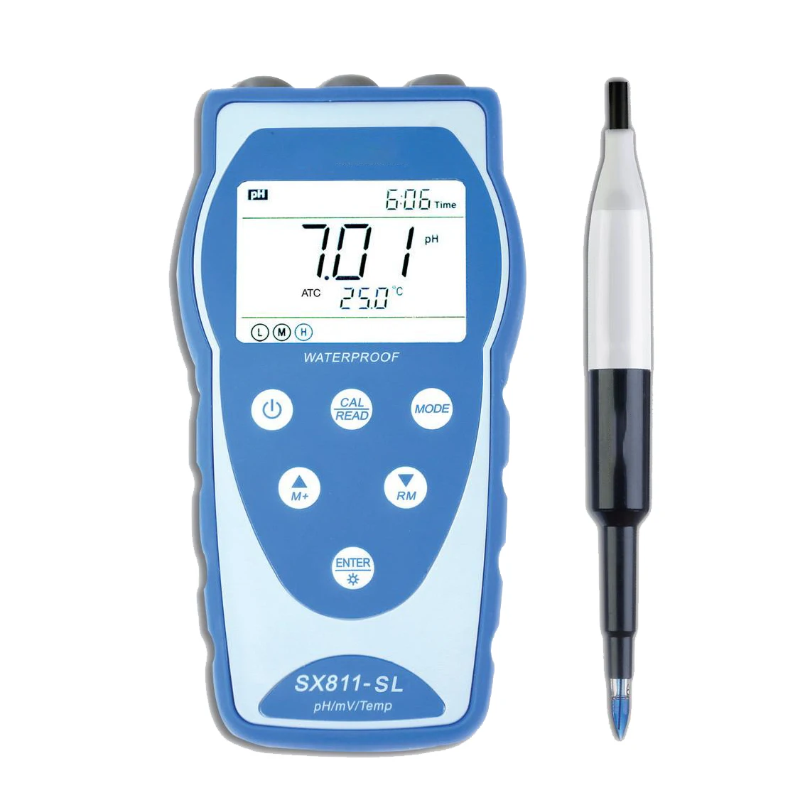 2026 SX811-SL -2.00 إلى 19.99pH مقياس درجة الحموضة المحمول للمختبر مع LabSen 553 POM pH القطب للتربة والطين #3