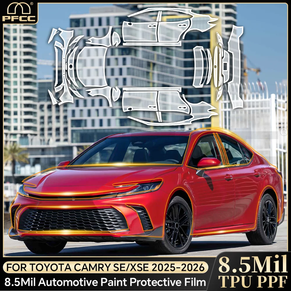 

Защитная пленка для кузова Toyota Camry 2025, 9 мил, прозрачная, предварительно вырезанная, комплект для защиты лакокрасочного покрытия, аксессуары для автомобиля