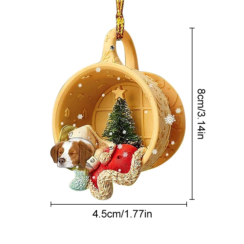 Acrylic Dog Christmas Pendants Christmas Tree Hanging Ornaments Christmas Decorations for Xmas New Year Navidad Party Supplies