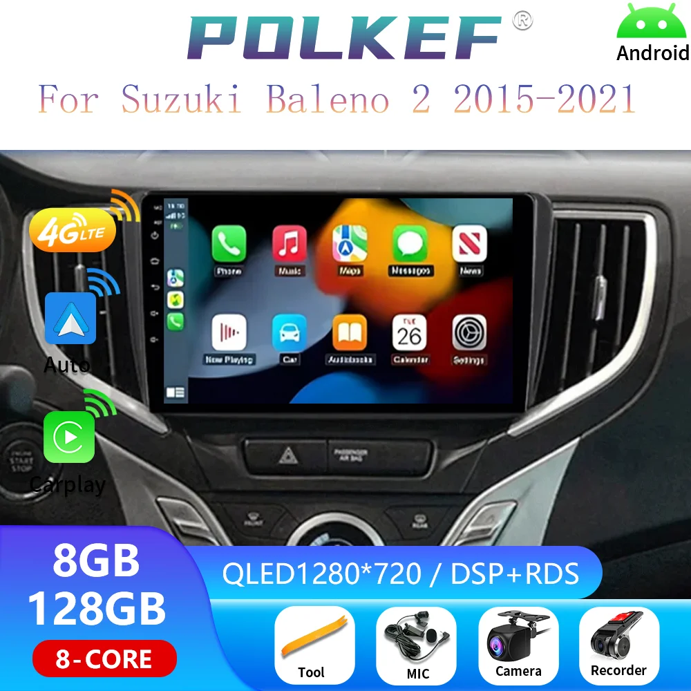 

2016 2017 2018 2019 2020 2021 GPS Screen Support Camera Carplay Car Multimedia Radio Video Player Android 14 for Suzuki Baleno