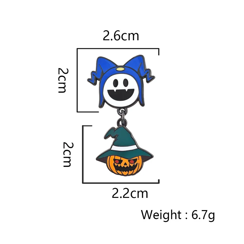 Jack Frost & Pyro Jack Enamel Pin Halloween Witch Pumpkin Brooch Game Character Lapel Badge Bag Decor