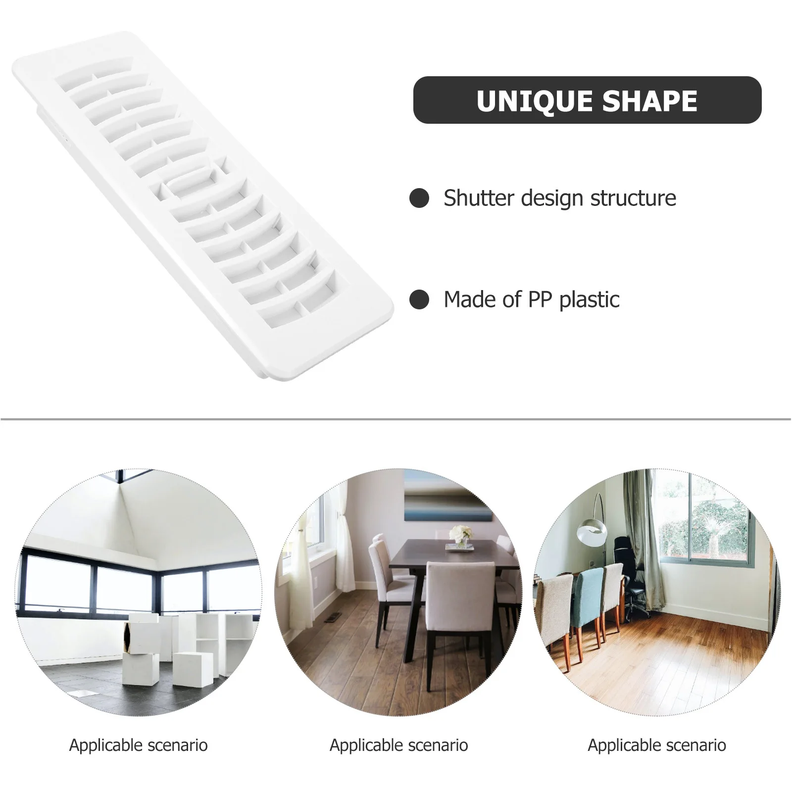 

Central Air Conditioning Supply Grille 281 5x104 5mm White Plastic Floor Ventilation Exhaust Replacement Grille for Buildings