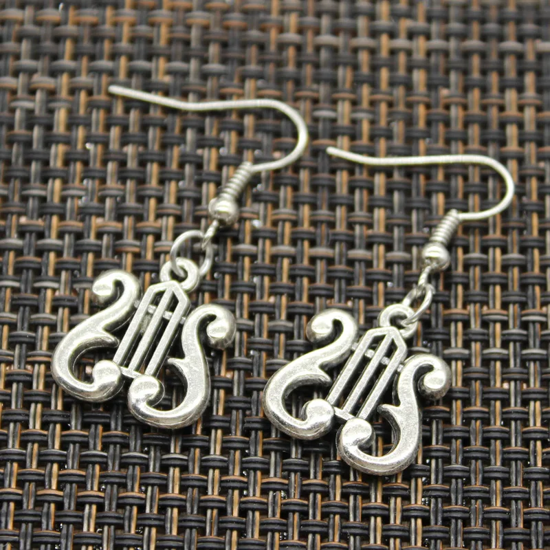 Hot Sales Saxophone Instrument Music Horn Saxophone Harp Pendants DIY Earringgs For Girl Gift