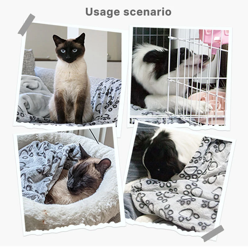 Soft Fluffy High Quality Pet Blanket Cute Cartoon Pattern Warm Breathable Cat Cover Blanket Comfortable Mattress Pet Supplie