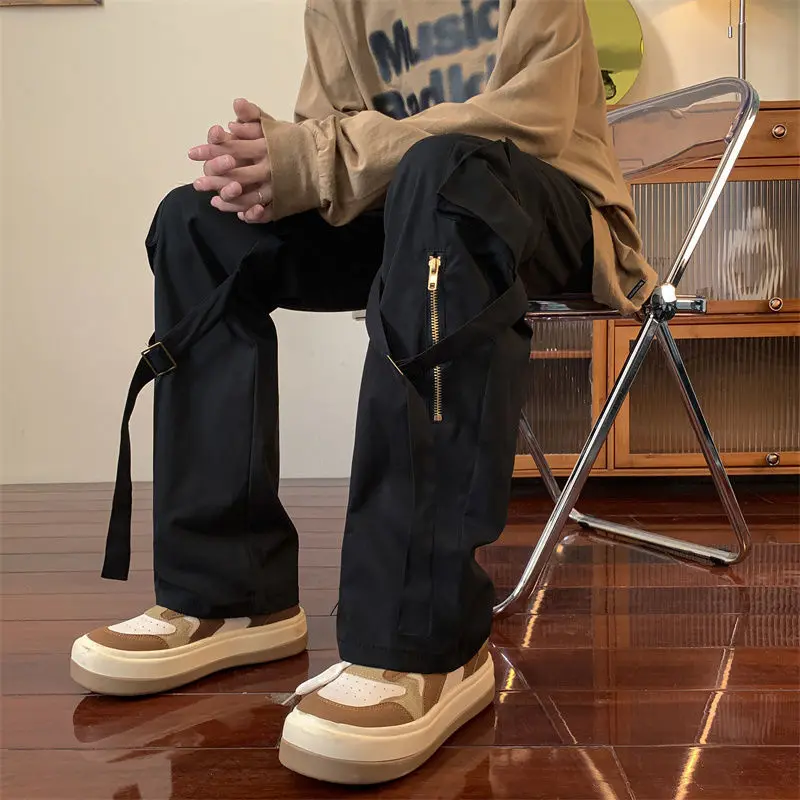 ركض ملابس العمل الرجال السراويل البضائع المشي لمسافات طويلة الأخضر الفاخرة Harajuku جديد في فضفاض الكورية نمط Y2k خمر القطن طويل الذكور السراويل
