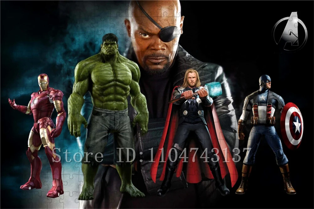 Puzzle de super-héros Disney, Thor Iron Man Hulk, puzzle en bois/papier pour garçons, jouets de jeu d'intelligence