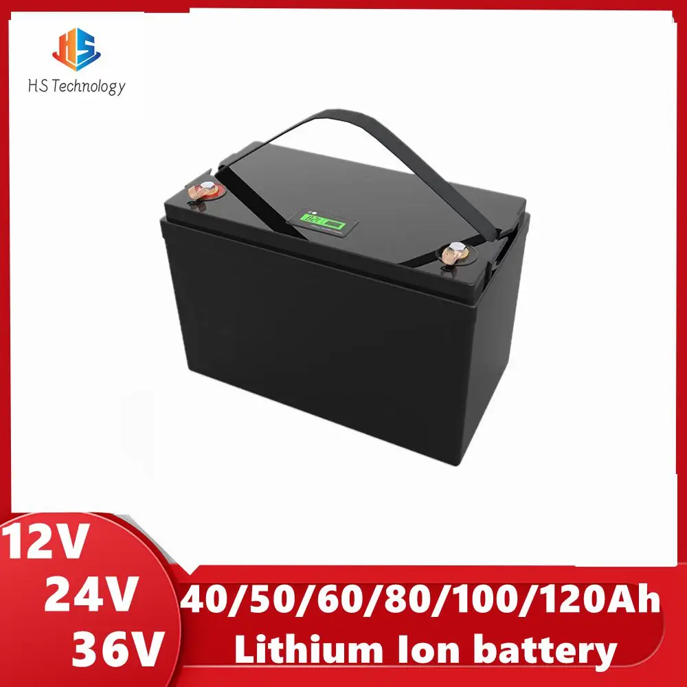 

HS 12V 120Ah 100Ah 80Ah 24V 50Ah 24V 60Ah 36V 40Ah 50Ah Lithium Ion Battery For Solar Street Lights Wind Energy Storage Boat+Ch