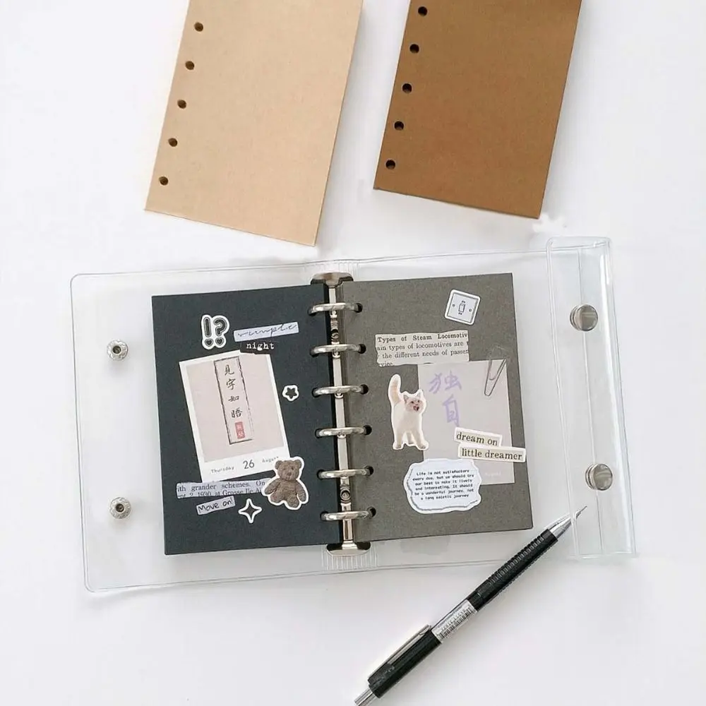 50Sheets A7 Loose-Leaf Notebook Refill Paper Index Inside Page Cards 6-hole Inner Refill Binder Paper Pages