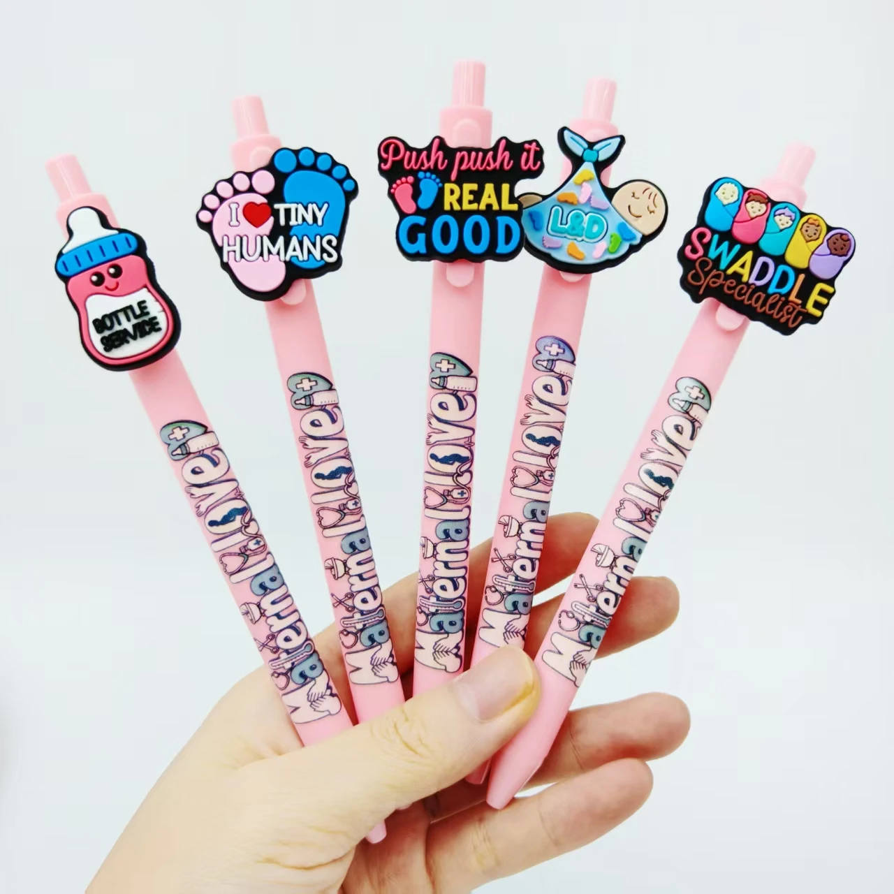 8 قطعة/14 قطعة قلم رقعة على شكل قلب الحب الأم العظيم قلم حبر جاف للرعاية الصحية للنساء