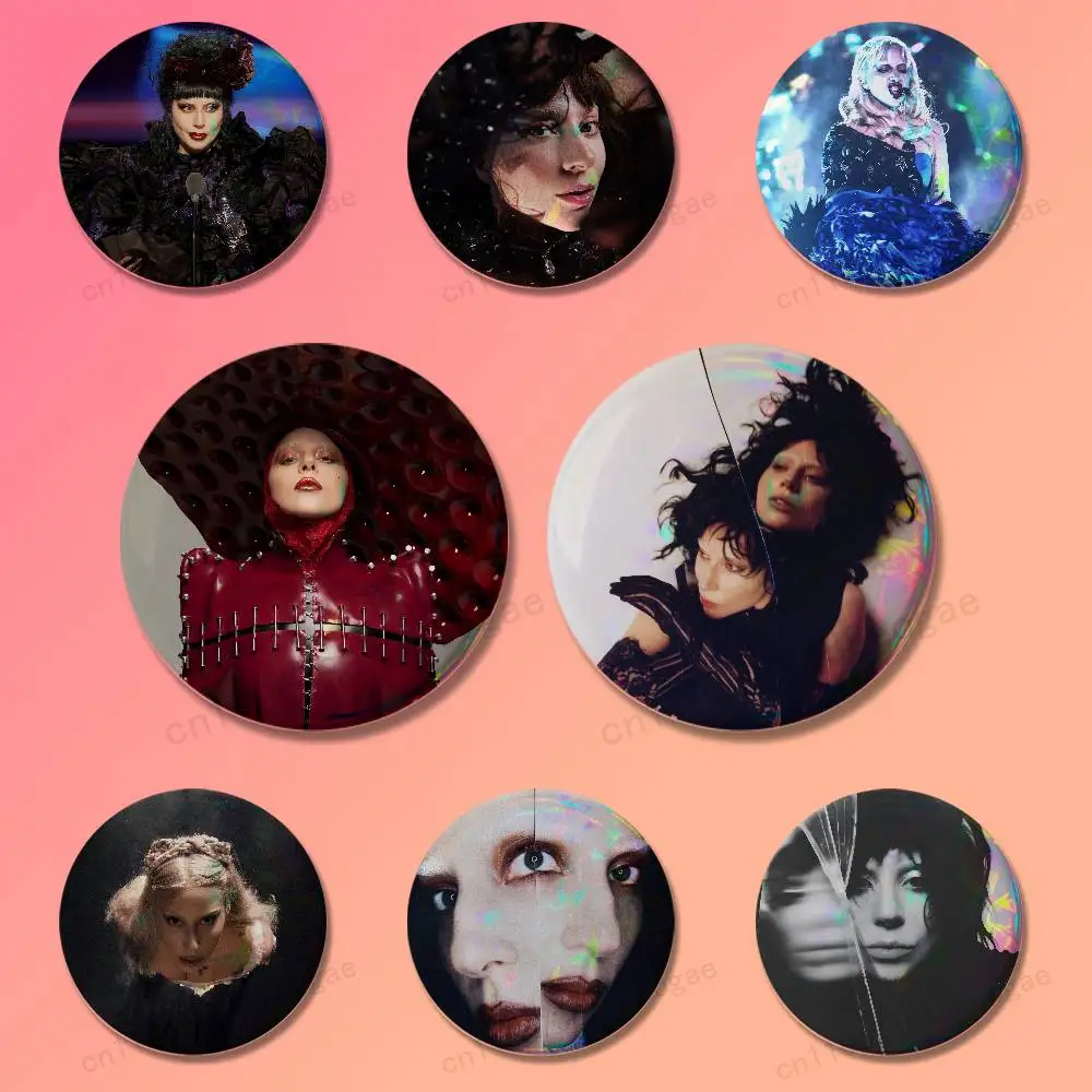 

Singer L-Lady G-Gaga Mayhem Custom Badges 25 32 44 58 75 mm Brooch Backpack Hat Enamel Pins Accessories Toys Gifts
