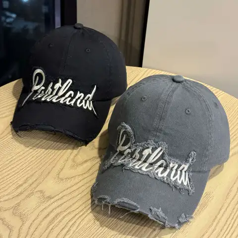 Hip Hop Holes Baseball Hat For Men Women Retro Washed Cotton Peaked Cap Fashion Snapback Sun Visors Punk Letter Bonnet кепка y2k