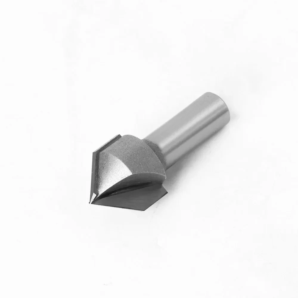 1PC 1/2" 12.7MM 1/4" Shank Milling Cutter Wood Carving Wood 90 Deg V Type Slotting Cutter Tungsten Woodworking Carving Tool
