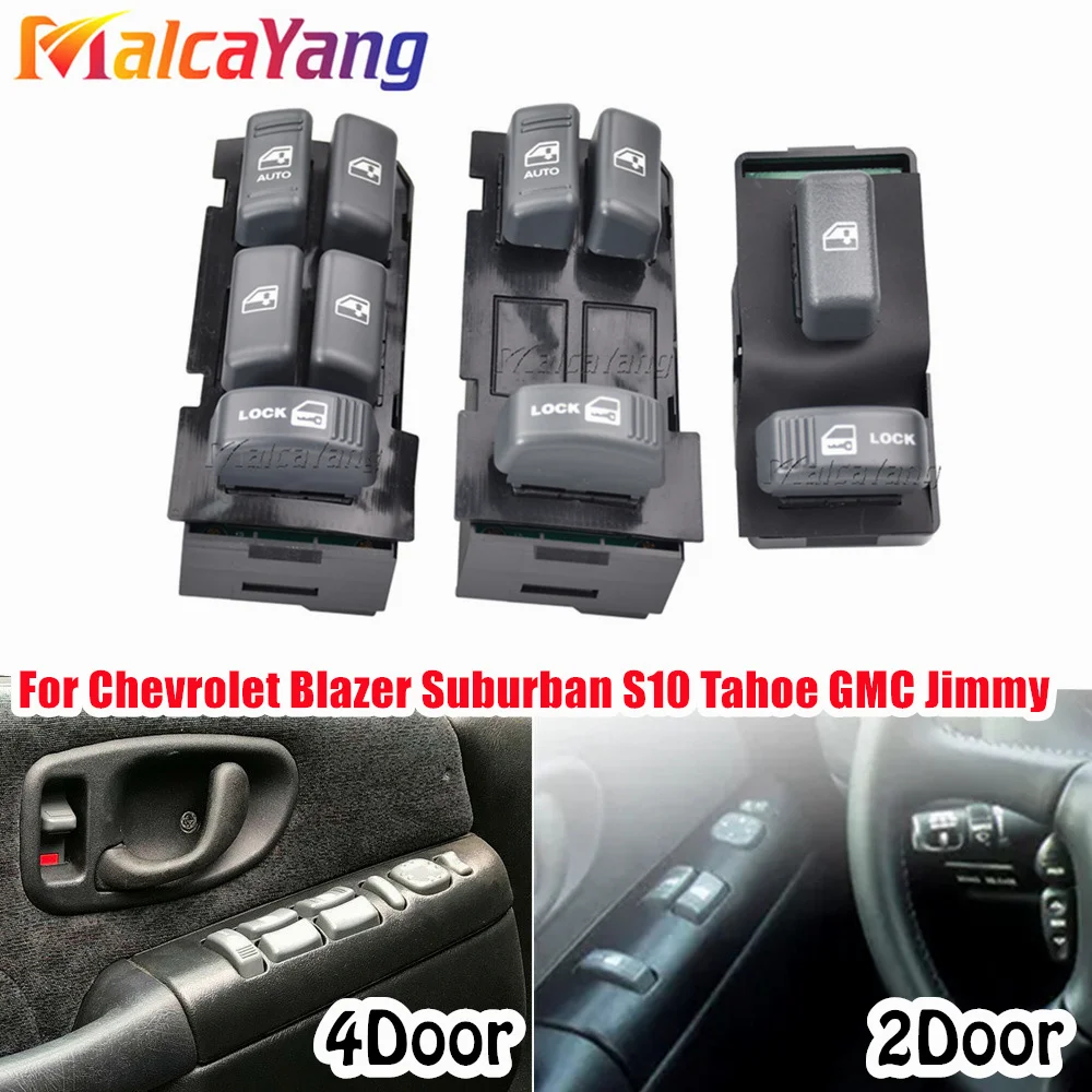 Left Hand Driver Side Power Master Window Switch 15151356 19244656 For Chevrolet Blazer Suburban S10 Tahoe For GMC Jimmy 2 Door