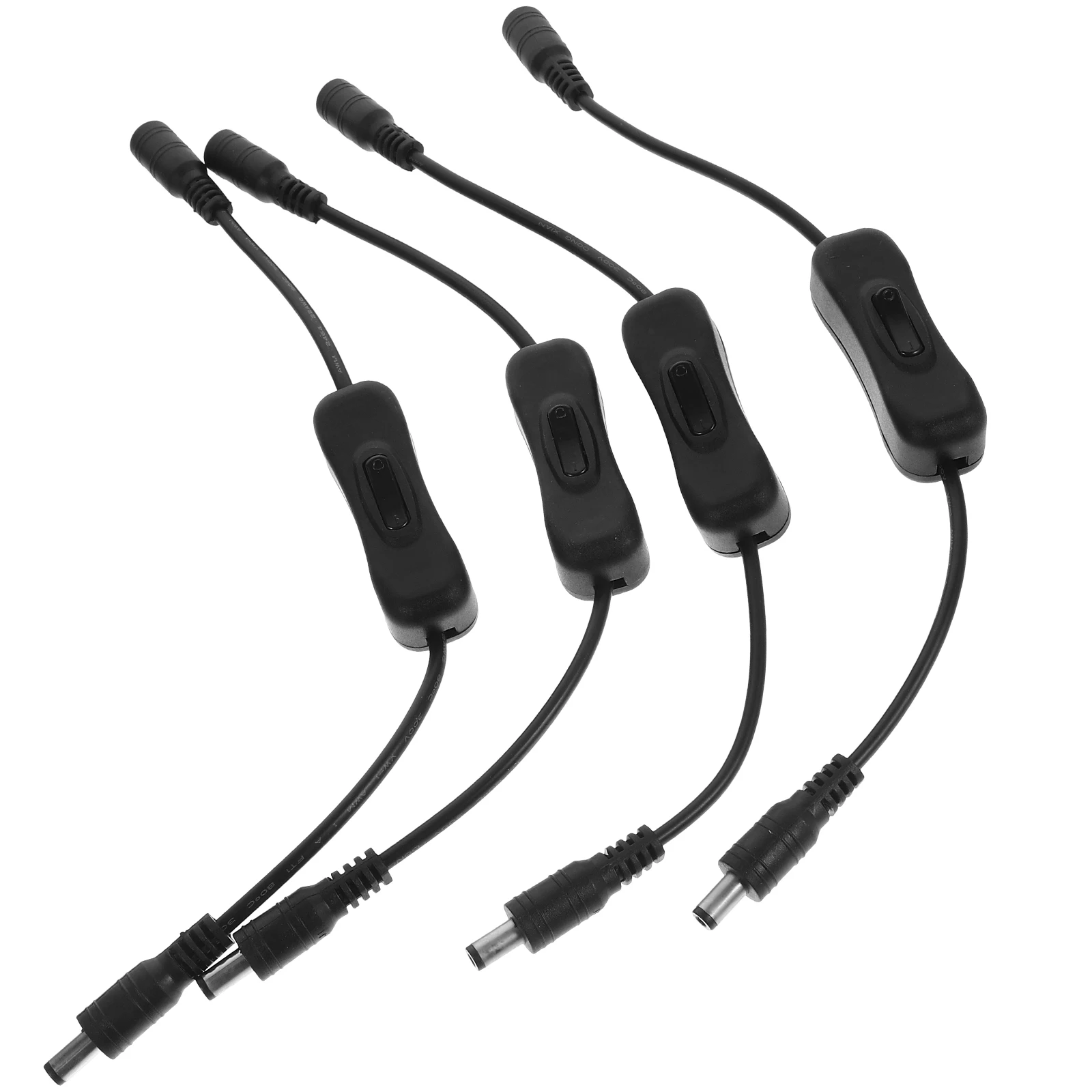 

4pcs Switching Power Cord LED Strip Light Replace Connectors PVC Inline Cord Switch Replacement Part Small LED Control Cable