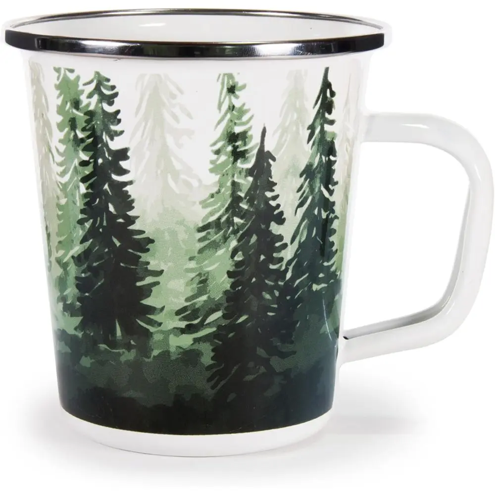 4-Piece 16oz Forest Glen Enamelware Latte/Tea Mug Set