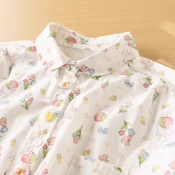 Harajuku fashion cartoon butterfly printed blouses long sleeve shirts women cotton tops autumn original brands women clothing