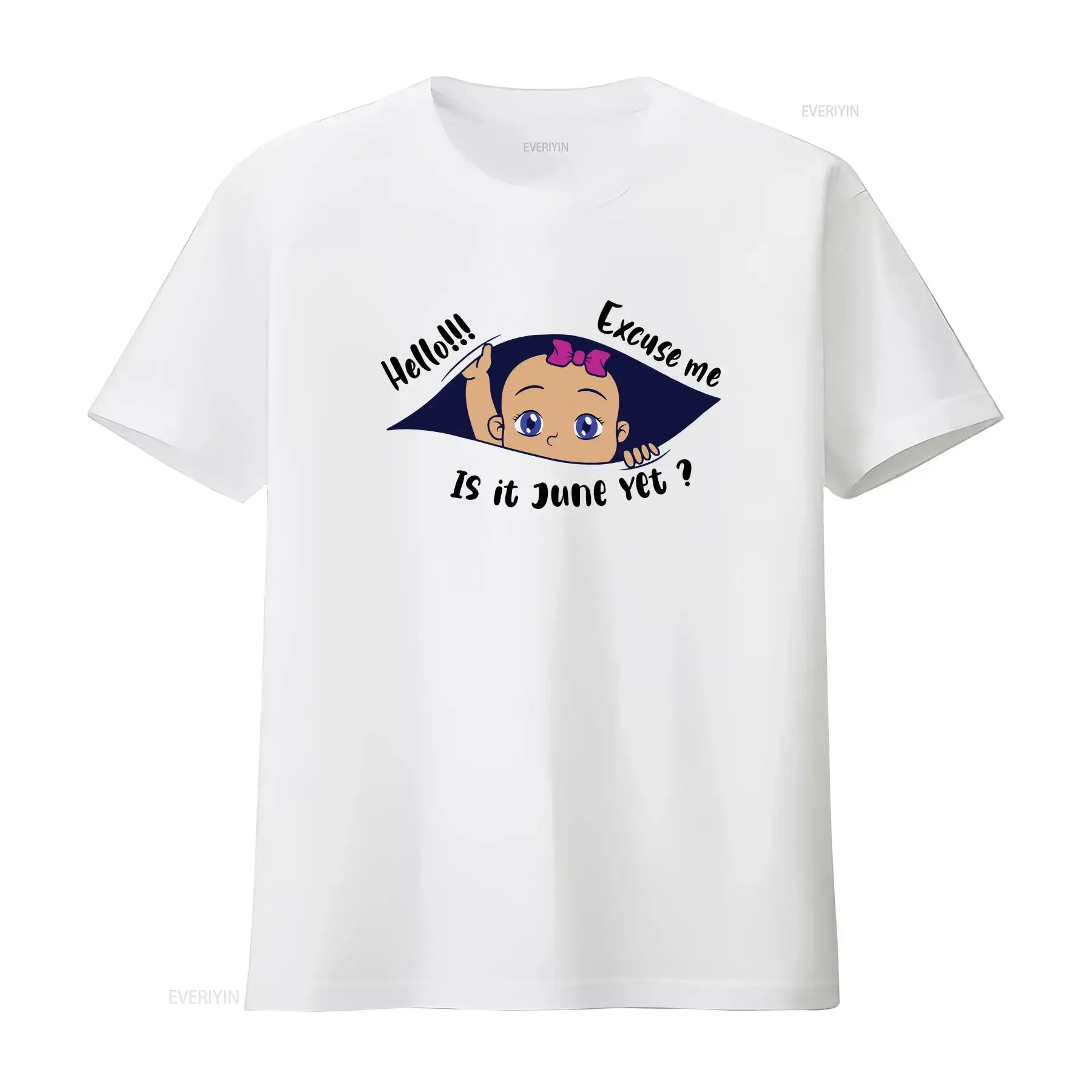 Excuse Me Is It June Yet Pregnancy Girl Announcement T Shirt  vintage Washed Soft Stylish Unisex Casual Versatile Slightly