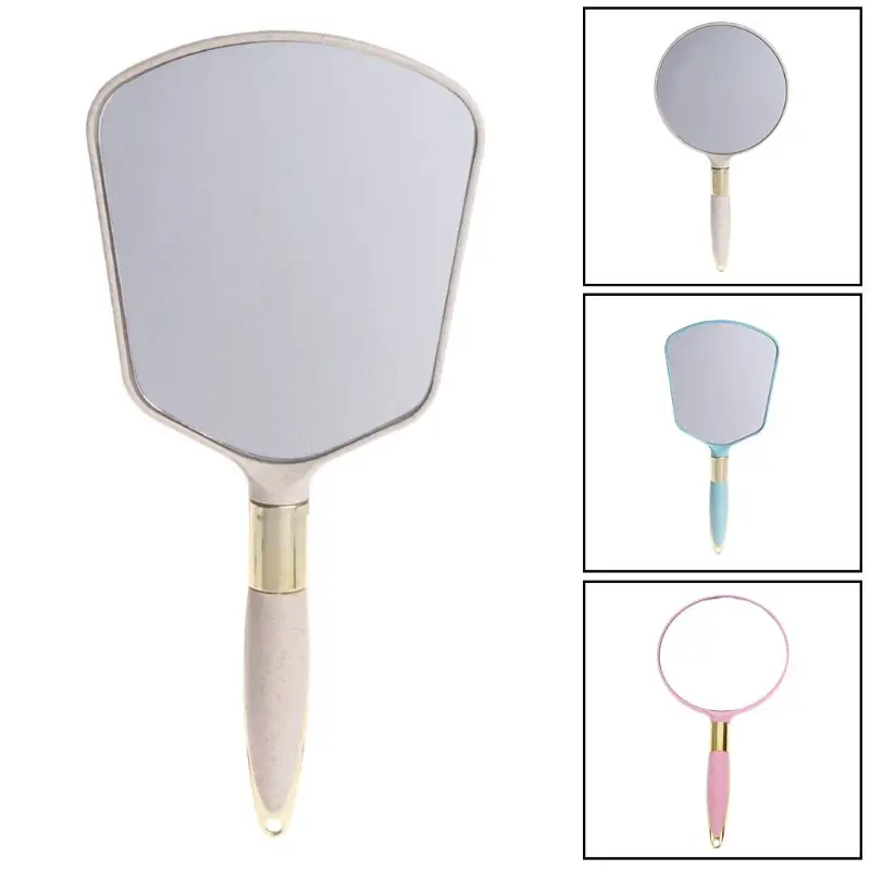 Dễ thương Retro Nhựa cầm tay Gương trang điểm cổ điển Trang trí hình chữ nhật Vanity