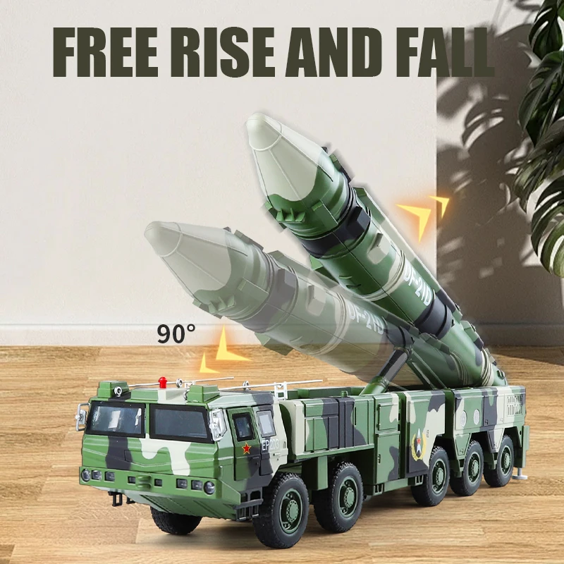 1:35 Scale WW2 Military Tank Model Dongfeng 21D Missile Car Alloy Diecast Model multifunction Toy Kid Christmas Gift Collect Dec