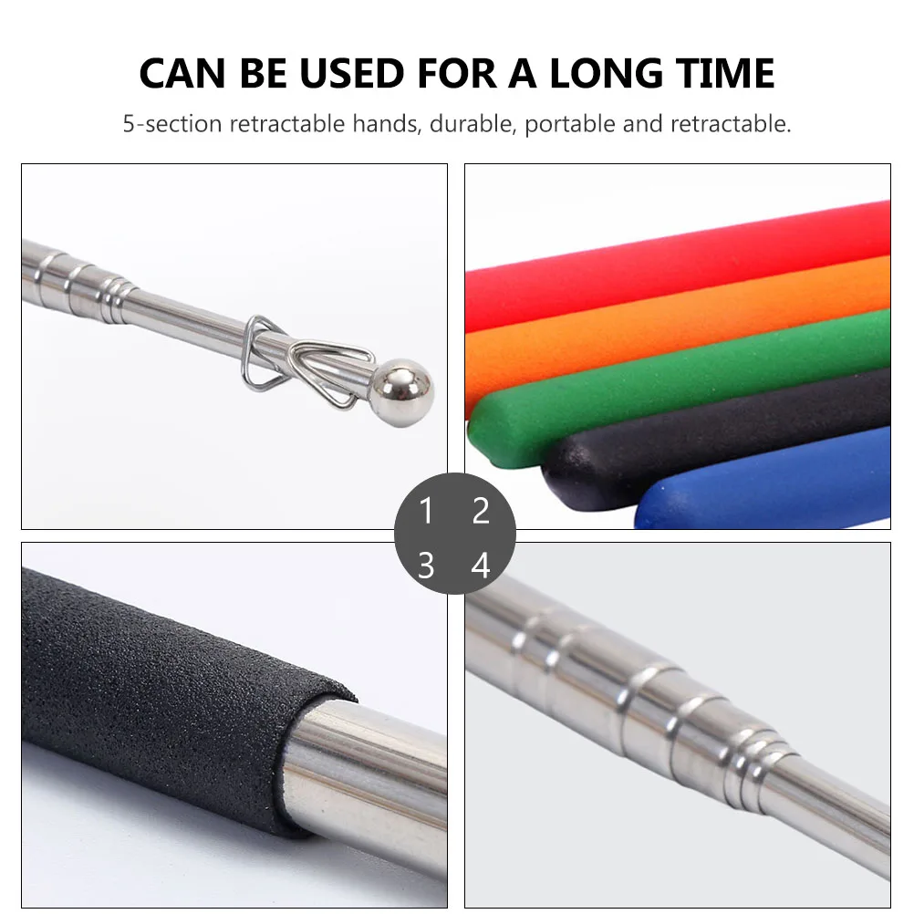 

3 Pcs Stick Explanatory Member Pointer Teaching Scalable Electric Whiteboard Presenter Rubber Teacher Sturdy