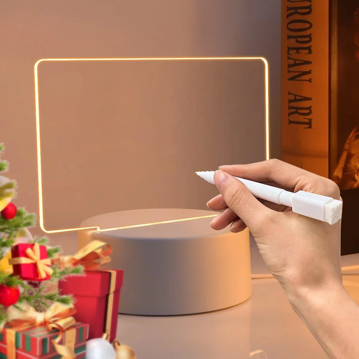 GGbingo Handwritten Message Board LED Night Light USB Rechargeable Warm Light Girlfriend Gift Home Decor Rewritable Note Lamp
