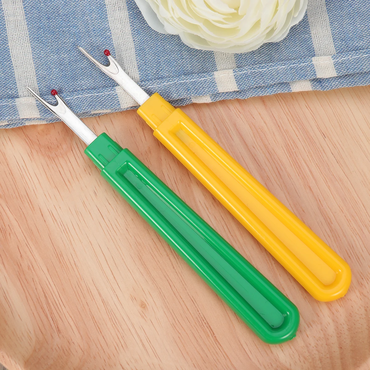 

4Pcs Unpicker Sewing Tool Set Clear Extension Handle Removal Fabric Protection Sewing Tool Seam Ripper Set