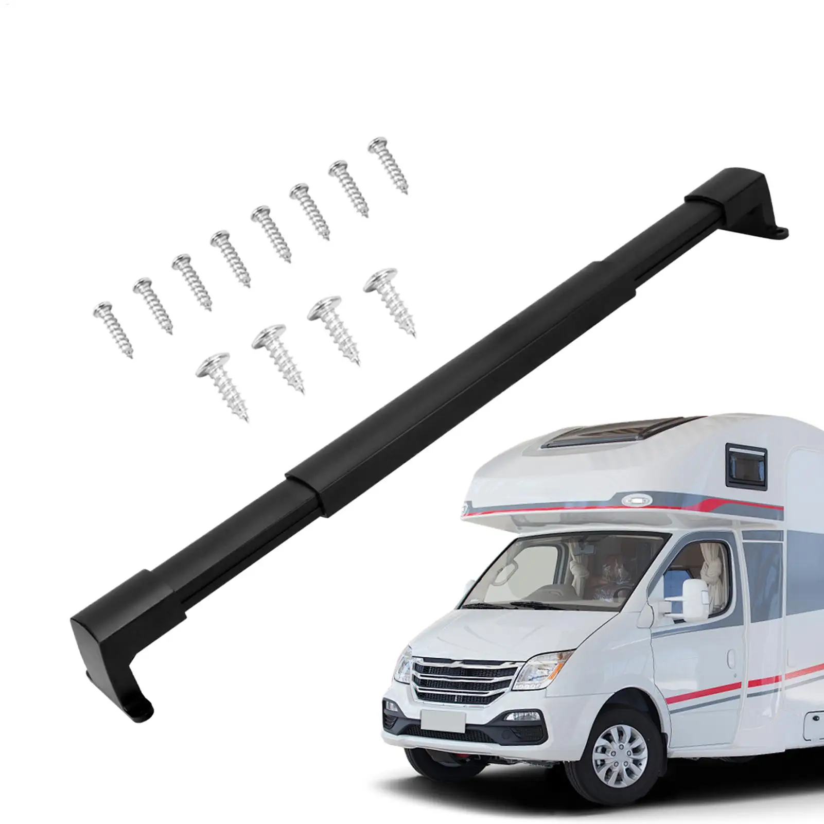 

RV Screen Door Bar Adjustable RV Push Crossbar Screen Door Push Handle For Trailer Travel Easy Exit Assist Pull Grip Camping