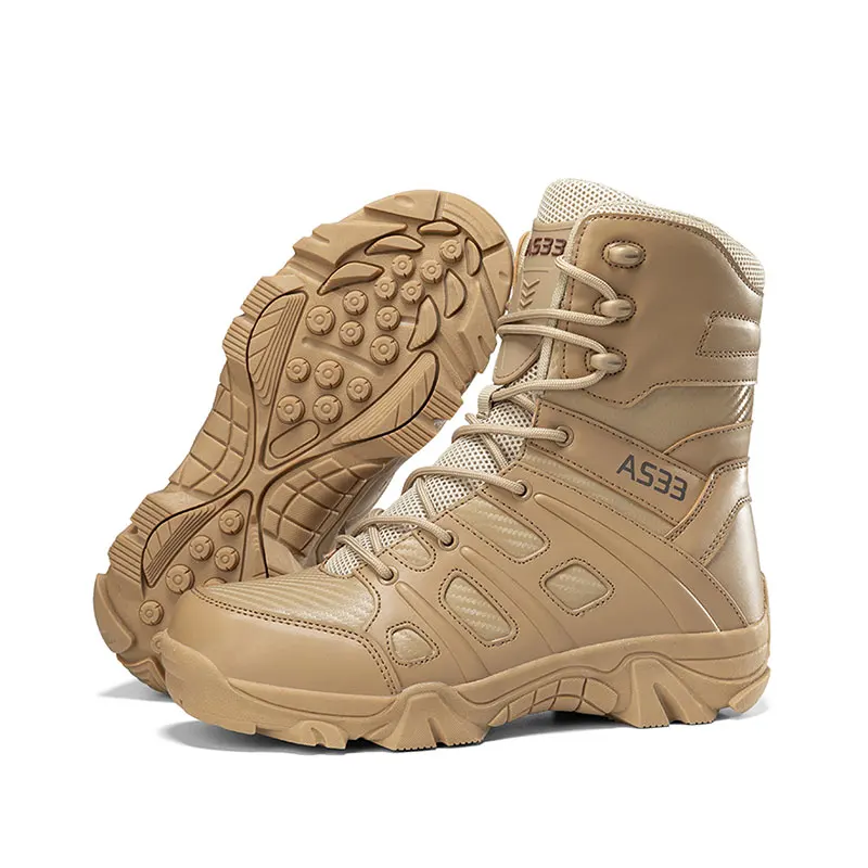 

CHRLCK Wear-Resistant Hiking Shoes Men Combat Boots Autumn Lightweight Non-slip Hiking Shoes Outdoor Climbing Shoes Work Boots
