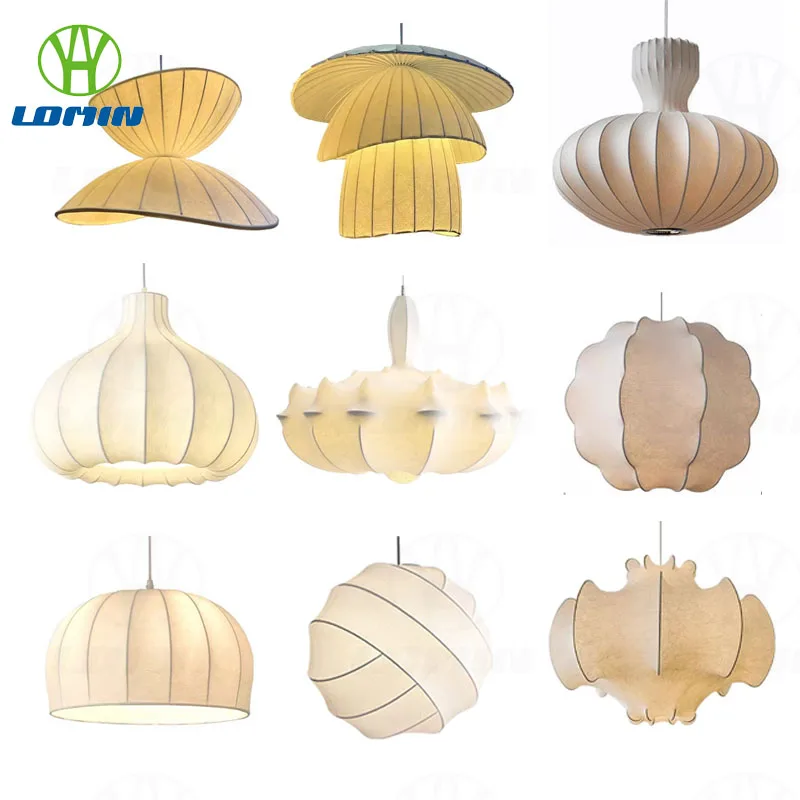 

Japanese retro wabi-sabi style chandelier designer imitation silk fabric b&b living room restaurant tea room bar chandelier