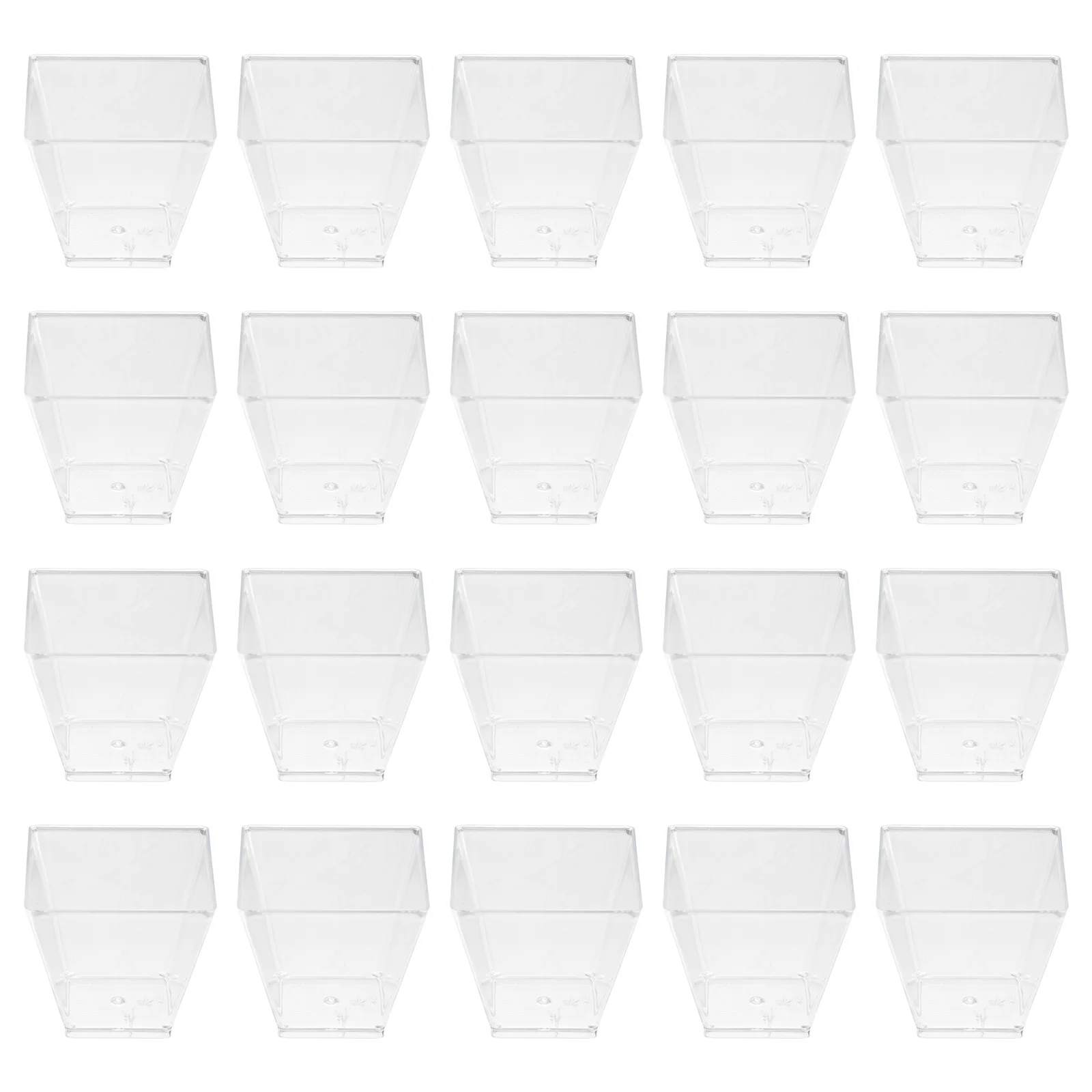 

100pcs 60Ml Transparent Dessert Trapezoid Food Grade Plastic Portion Containers For Jelly Yogurt Mousse Salad Dressing