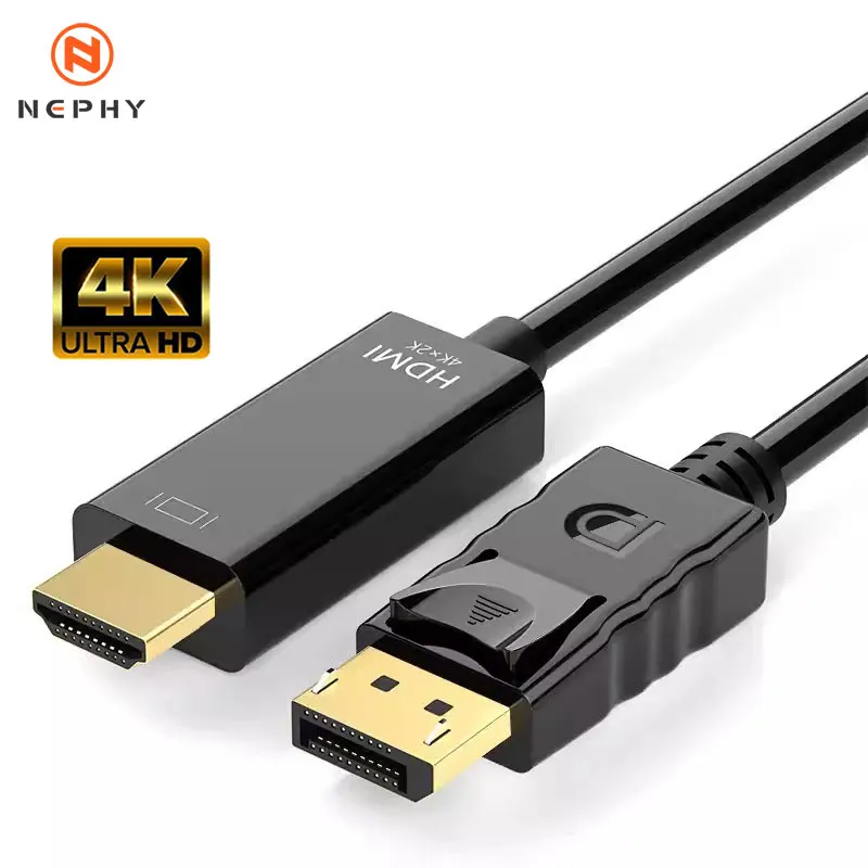 DP To HDMI DVI VGA Cable 1.8m 1080 4K HD Adapter Cable Computer Monitor Cable Converts Large Dp To Hdmi For PC Laptop Projector