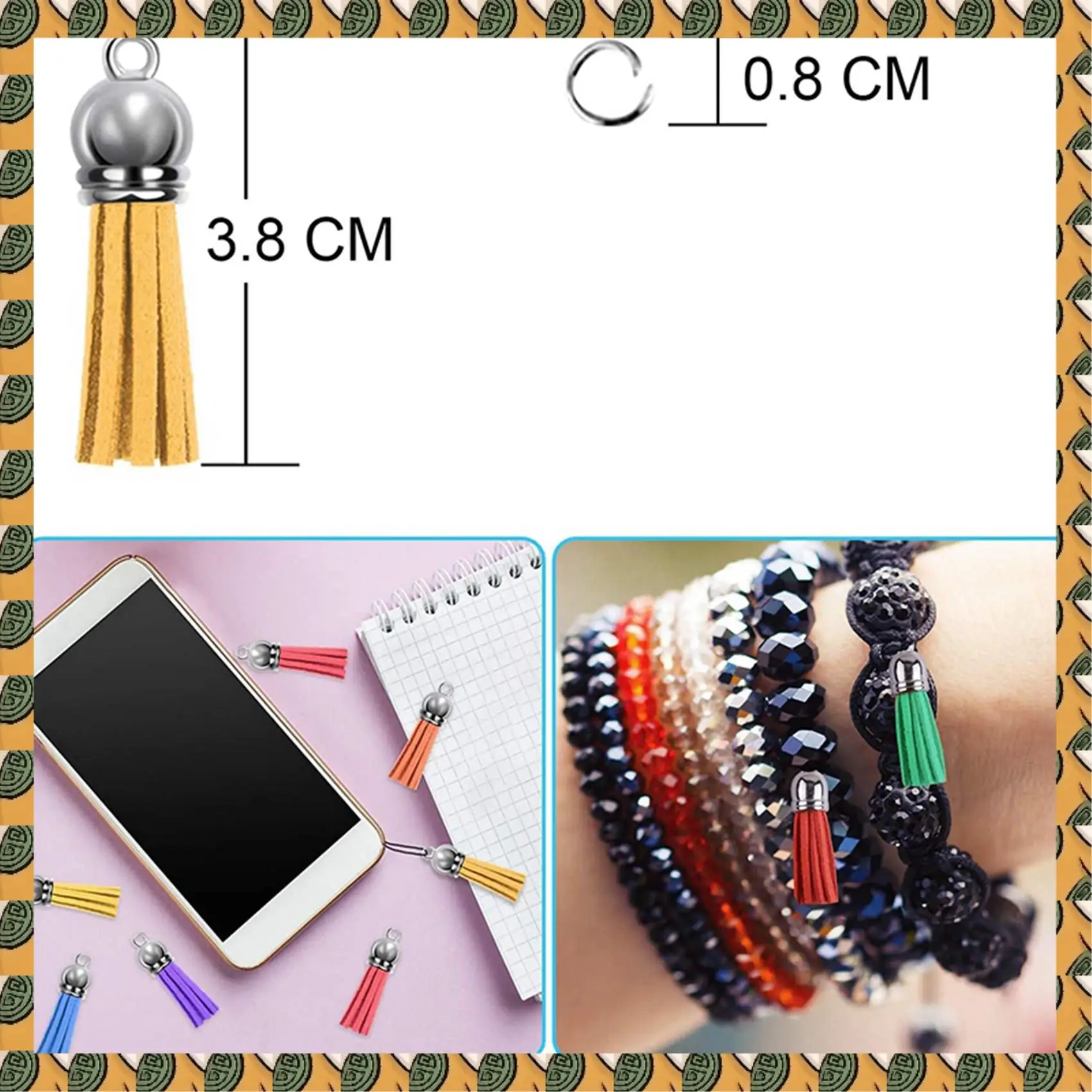 

A77I 240Pcs Keychain Tassels Kit Leather Tassel Charms And Jump Rings For Jewelry Making, Keychain, Bracelets And DIY Craft