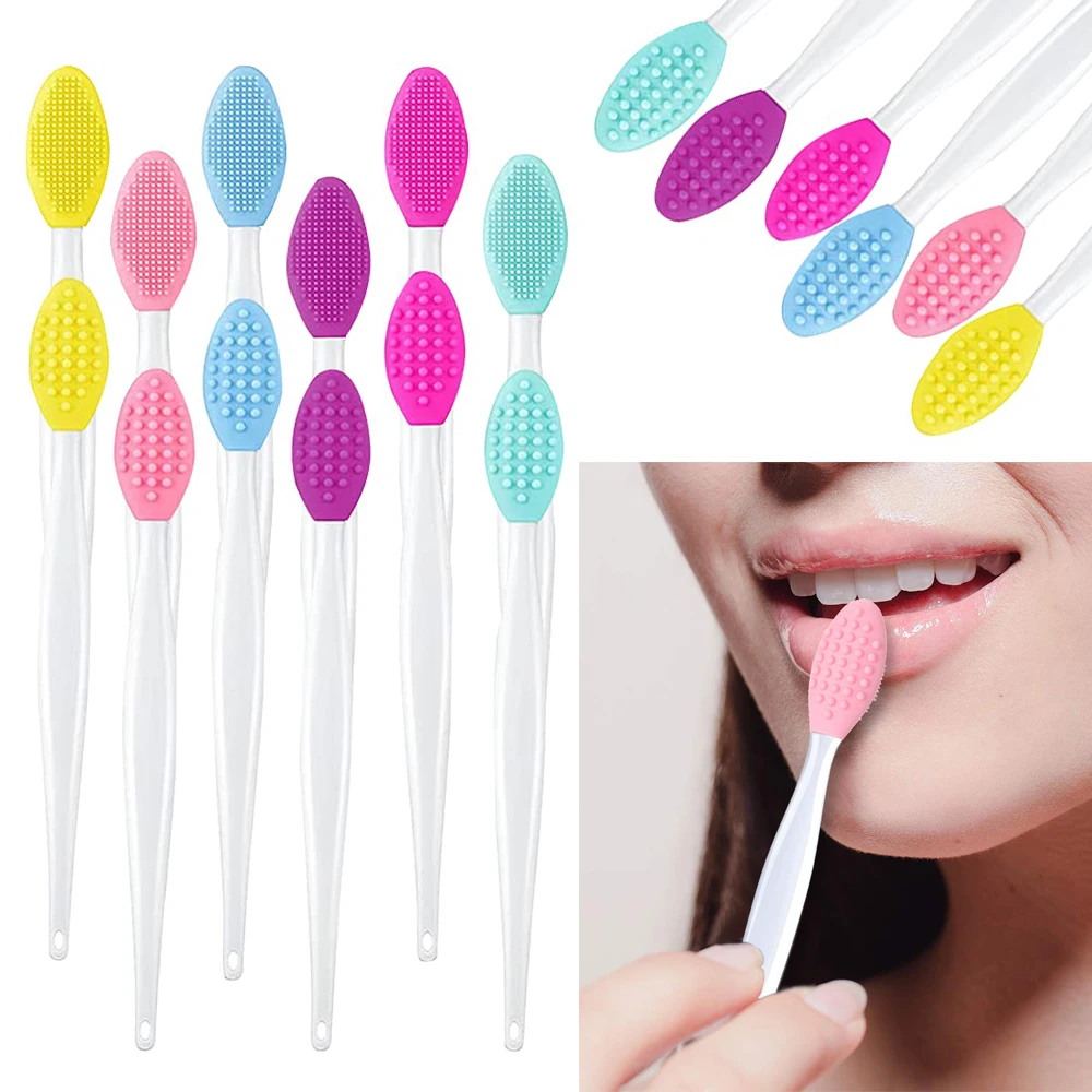 1PC Silicone Lip Brush Exfoliating Nose Clean Blackhead Removal Brushes With Replacement Head Wash Face Cleansing Brush Tools