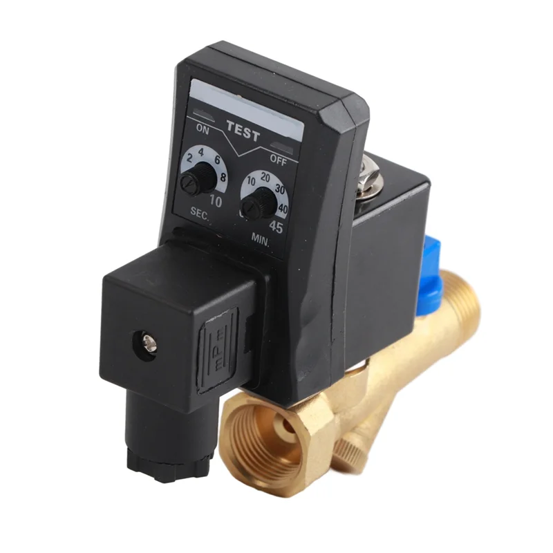 

PORK-G1/2 DN15 Automatic Electronic Timed Drain Valve For Air Compressor Condensate Management AC220V