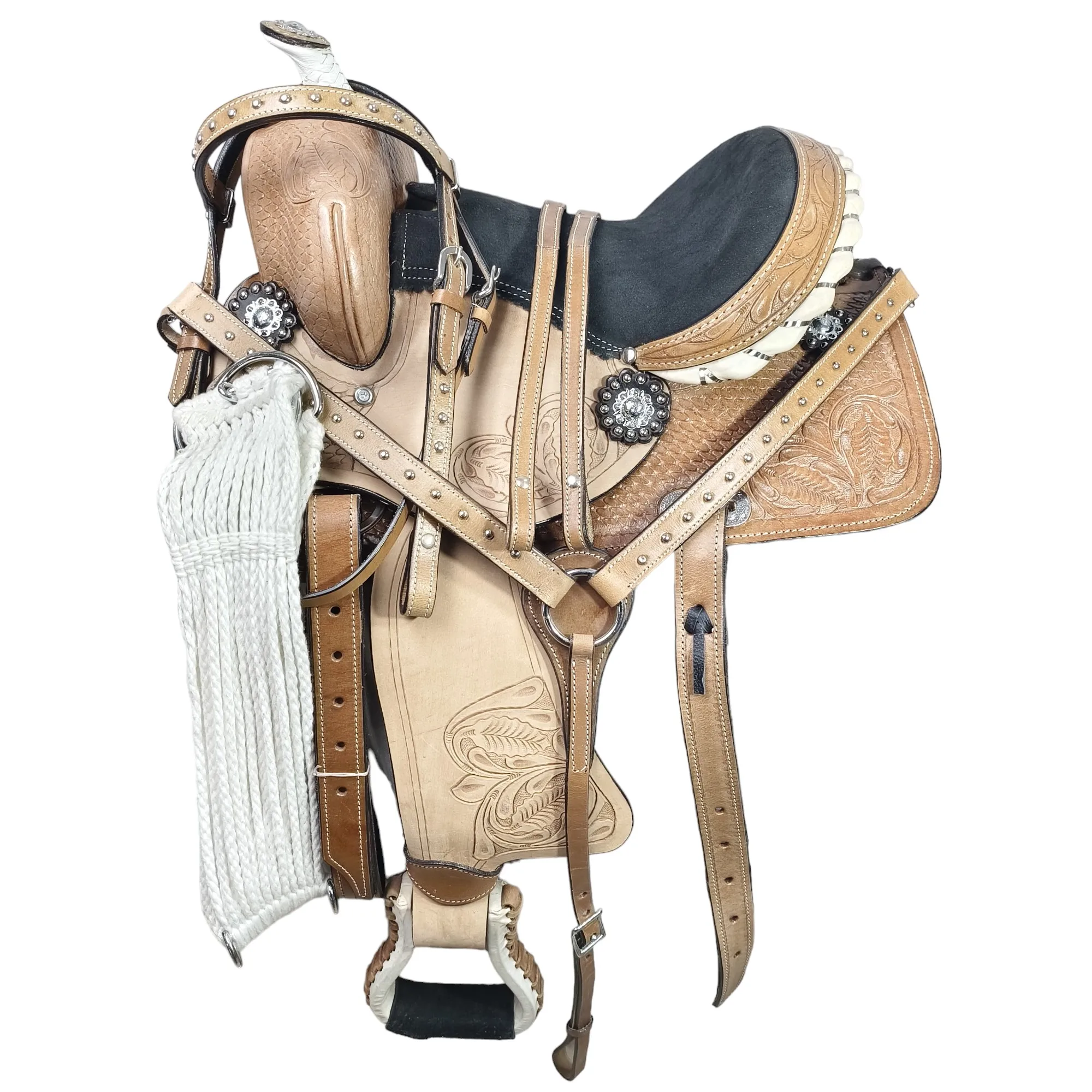 Handmade Premium Quality Leather Western Barrel Racing Horse Saddle Trail Custom Size Design Color With All Accessories Included