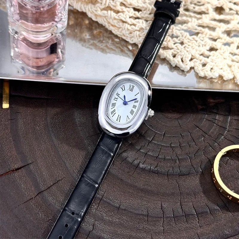Reloj de Pulsera Ovalado, Reloj de Cuarzo Casual, Elegante y Compacto