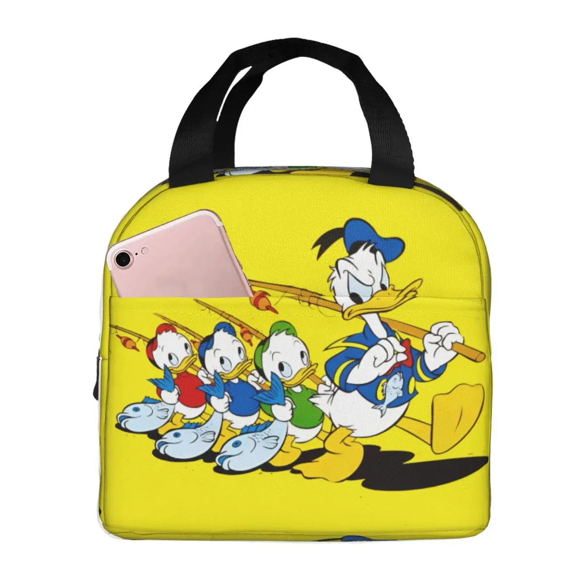 

Custom Donaldes Anime Duckes Thermal Insulated Lunch Bag Cartoon Portable Lunch Tote for Work School Multifunction Food Box