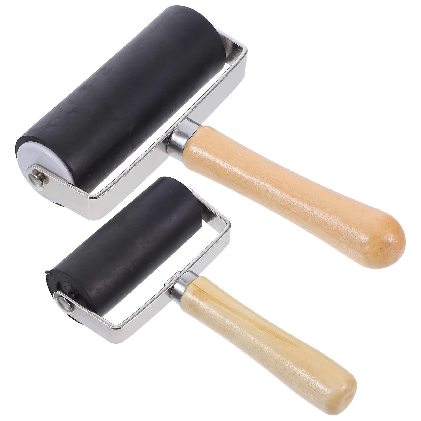 

2Pcs Oil Ink Glue Roller Printing Tools Durable Rubber Material Craft Projects Art Supplies Stamping Brayers Paint Roller