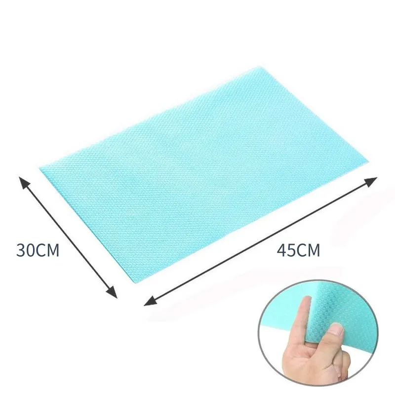 4pcs Refrigerator Pad Non-Slip Waterproof Can Be Cut Fridge Shelf Liner Mat Kitchen Washable Drawer Cabinet Pads Table Placemats