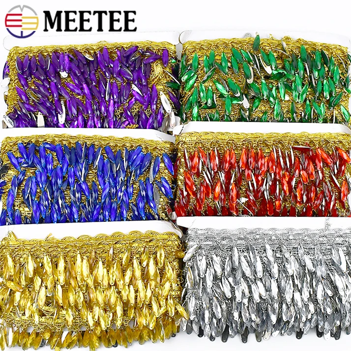 

10Yards 4cm Tassel Lace Chain Rhinestone Decoration Fringe Tassels Ribbon Clothing Dress Headwear Materials Sewing Accessories