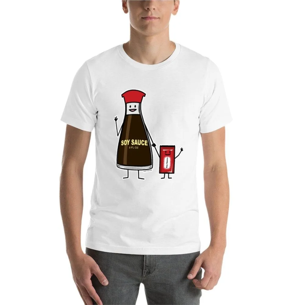 Soy Sauce Bottle Packet kid child condiment Asian T-shirt korean fashion heavyweights anime quick drying men t shirt