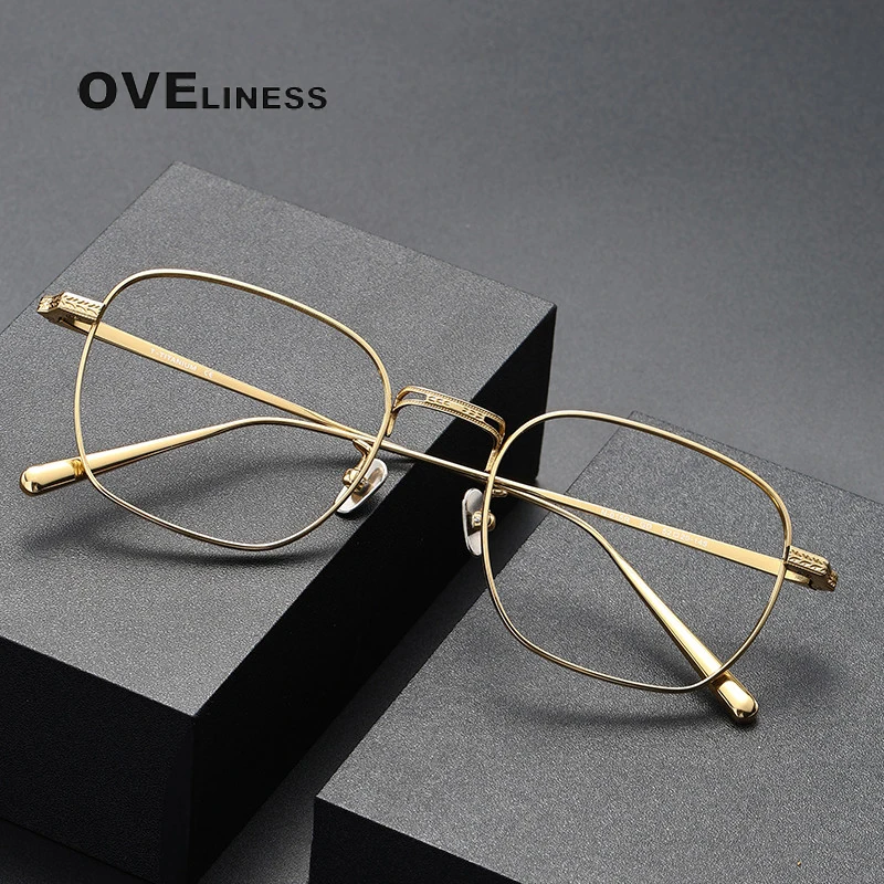 

Pure Titanium optical Glasses Frame Men Ultralight Retro myopia Prescription Eyeglasses Frames Women Eyewear spectacles