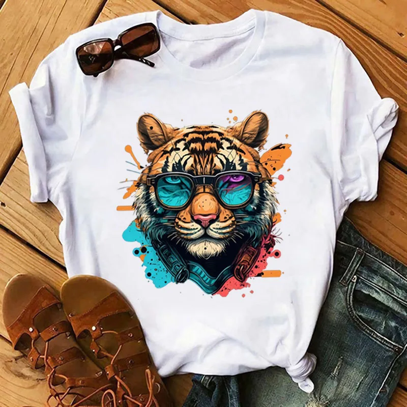 Color Handsome animals Tiger Bear Custom DTF Sticker Heat Transfer Clothing Sticker Ironing on DIY T-Shirt Washable Vinyl Patch