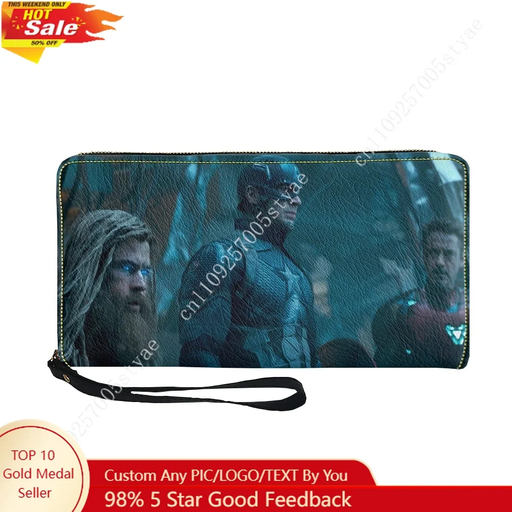

Marvel Avengers Endgame Custom Purse Mens Womens Teenagers Zipper Long Wallets Double Print Portable Wallet Gift Bag
