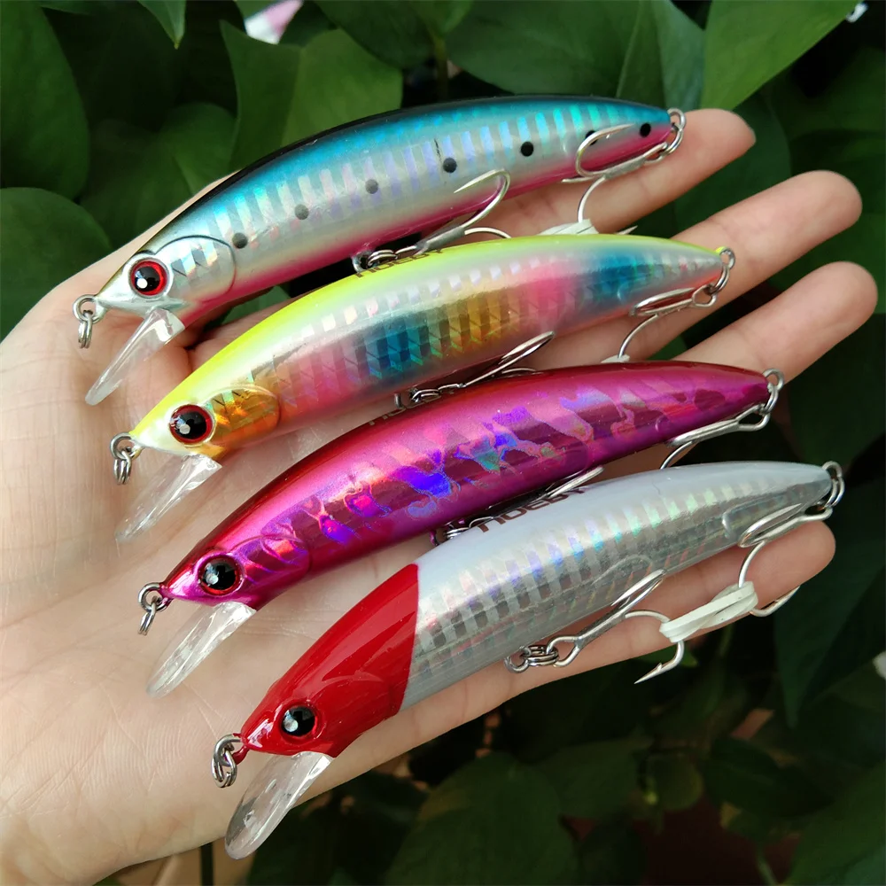 NOEBY 4pcs Long Casting Sinking Minnow Saltwater Fishing Lures 90mm 29g Trout Pike River Lake Hard Baits Jerkbait Fishing Lure