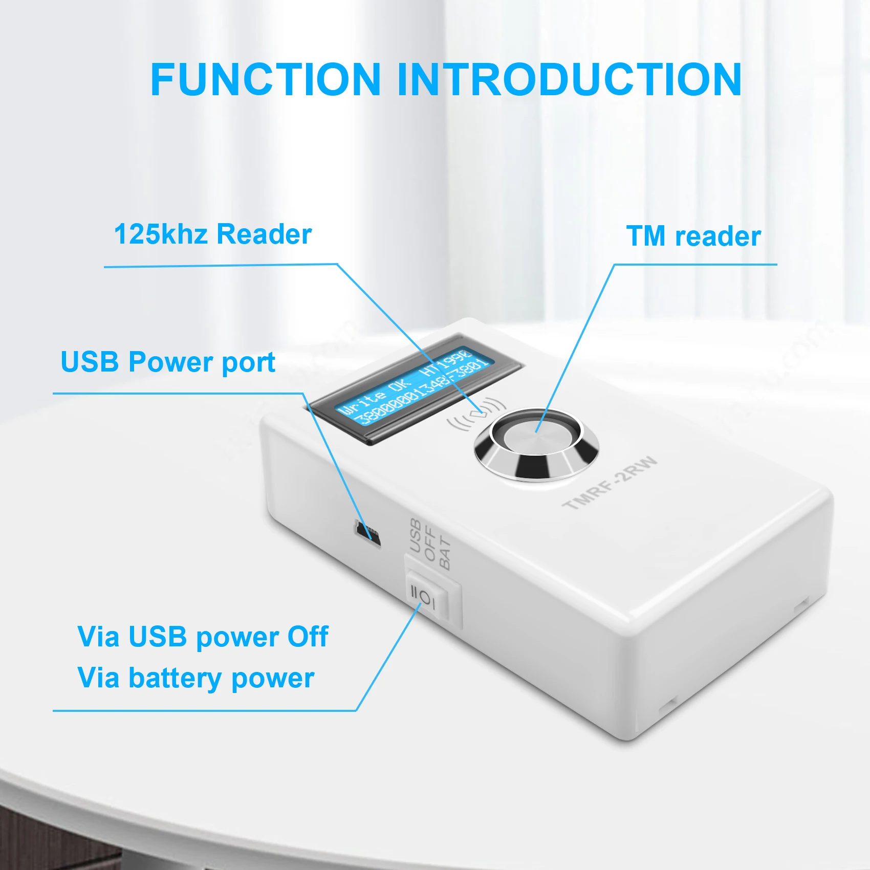 

TMRF-2RW Ibutton Programmer DS1990A Duplicator Cloner Copier 125Khz RFID Reader Writer RW1990 Key Token T5577 RFID