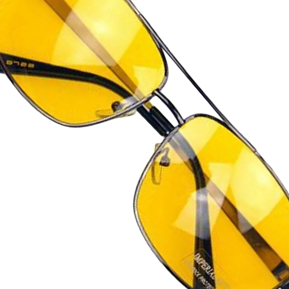 

Polarized Night Driving Glasses Yellow Tint Anti Reflective Metal Frame for Men UVA UVB Protection Sun Glare Resistant Strong