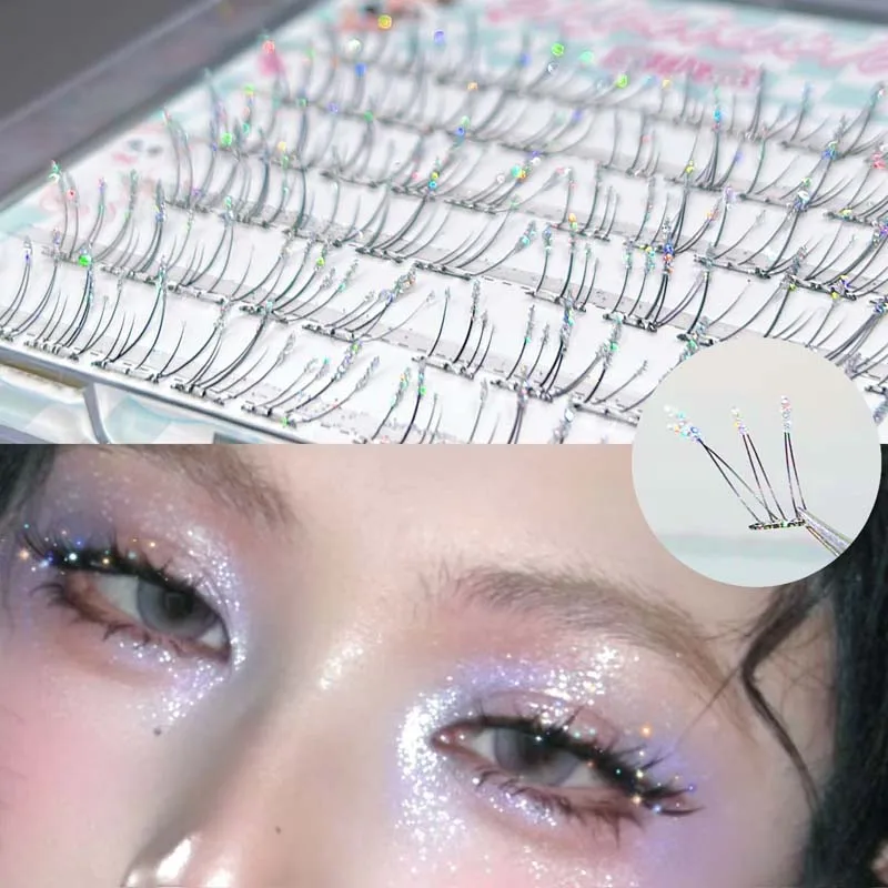 Mixiaohe Koreanischer Stil Selbstklebende Diamant-Wimpern Sternendesign Natürliche Wimpernverlängerung für Alltag & Cosplay – Detail 7
